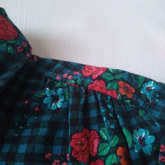 Matilda Jane Blue Gingham Floral Pattern Button Front Shirt Dress Women's Small - Picture 9 of 12